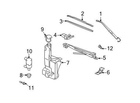 2006 Hummer H2 Wiper & Washer Components, Body Diagram