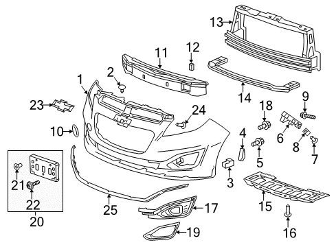 2014 Chevy Spark Retainer,Front Side Door Trim Molding<See Guide/Contact Bfo> Diagram for 94520337