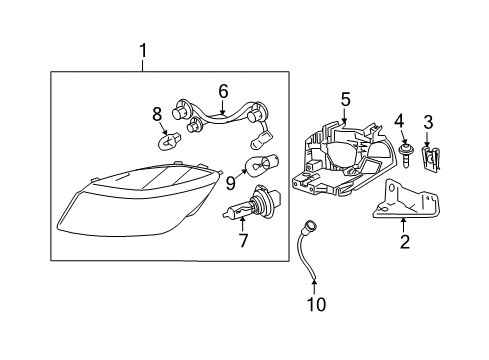 2009 Pontiac G5 Bulbs Diagram 2 - Thumbnail