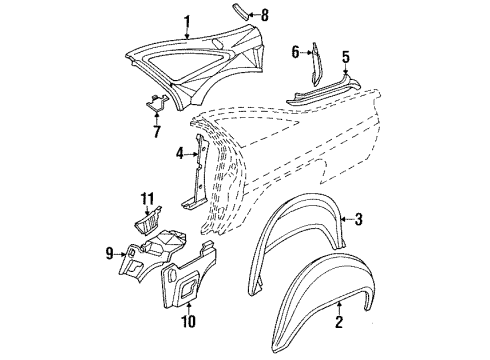 1991 Chevy Caprice Panel, Rear Wheelhouse Inner Diagram for 10226141