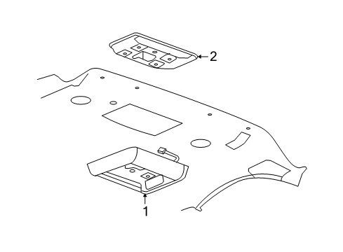 2011 Chevy Suburban 2500 Console Assembly, Roof *Vry Light Linen Diagram for 25851509