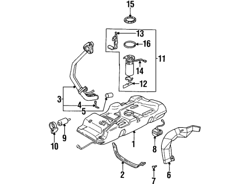 2004 Oldsmobile Silhouette Fuel System Components Diagram