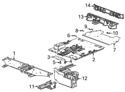 2022 GMC Hummer EV Pickup Floor Diagram