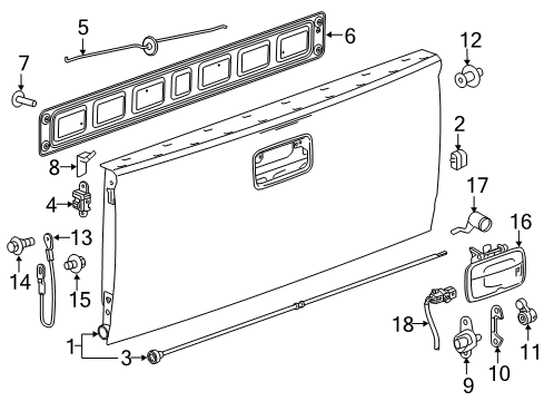 2021 GMC Canyon Tail Gate, Body Diagram 2 - Thumbnail