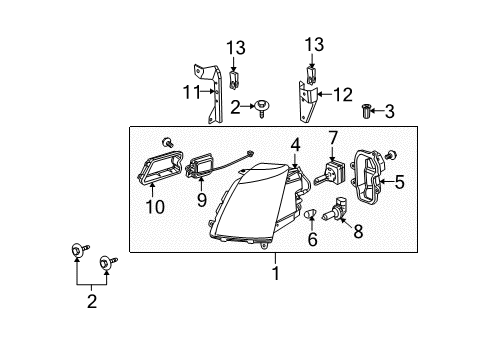 2005 Cadillac STS Headlamps, Headlamp Washers/Wipers Diagram 1 - Thumbnail