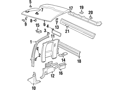 1994 Chevy K2500 Interior Trim - Cab Diagram 7 - Thumbnail