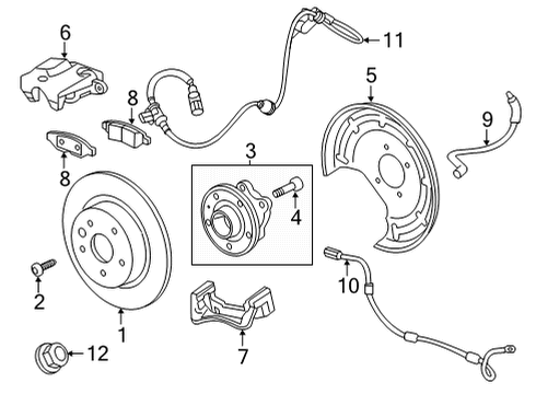 2022 Buick Encore GX Sensor Assembly, Rear Disc Brk Pad Wear Diagram for 42726384