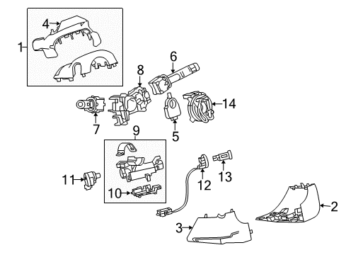 2011 Chevy Camaro Housing Assembly, Ignition & Start Switch Diagram for 23126266