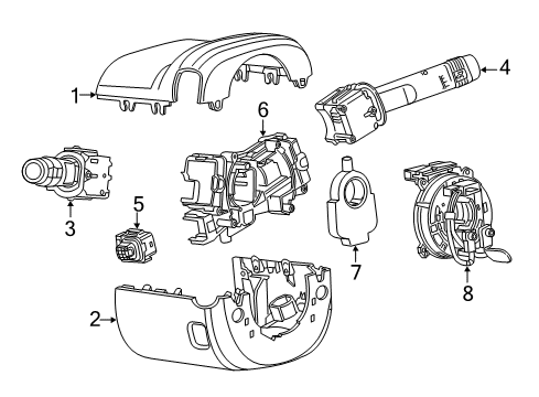 2018 Chevy Corvette Shroud, Switches & Levers Diagram