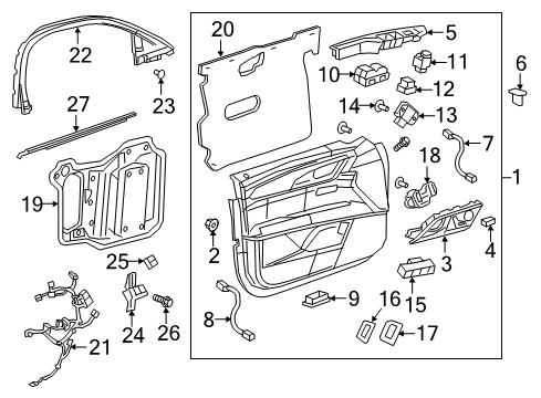 2019 Cadillac CT6 Switch Assembly, Dr Lk *Black Carbon Diagram for 84595721