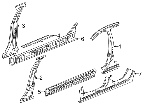 2019 Buick Regal Sportback Center Pillar & Rocker Diagram