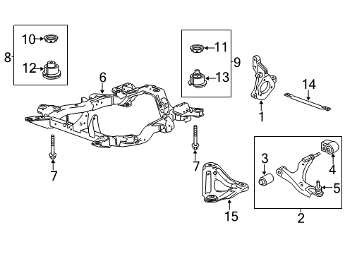 2012 Chevy Equinox Front Suspension Components, Lower Control Arm, Stabilizer Bar Diagram