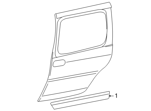 2006 Buick Terraza Molding Asm,Rear Side Door (RH) *Primed (Buick) Diagram for 19120914