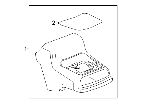 2020 Chevy Camaro Liner, Front Floor Console Rear Stowage *Black Diagram for 84004282