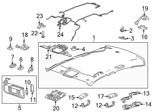 2017 Cadillac CT6 Panel Assembly, Hdlng Tr *Black Diagram for 84401179