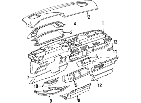 1988 Pontiac Grand Prix CLUSTER A Diagram for 25089886