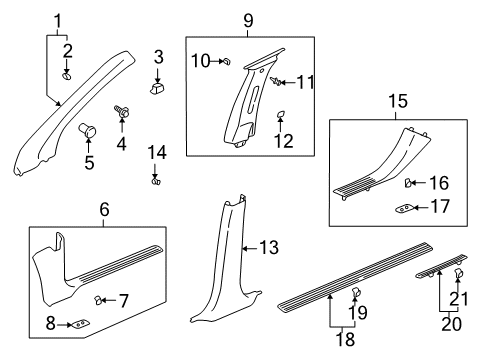 2002 Saturn Vue Retainer Asm,Front Side Door Opening Floor Carpet *Neutral L Diagram for 22730138