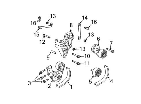 1994 GMC Sonoma Belt, Fan & Water Pump & Generator Diagram for 12551136