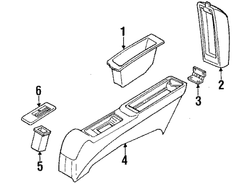 1994 Chevy Lumina Console Assembly, Front Floor *Sapphire Diagram for 10207974