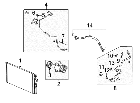 2006 Chevy Cobalt A/C Condenser, Compressor & Lines Diagram