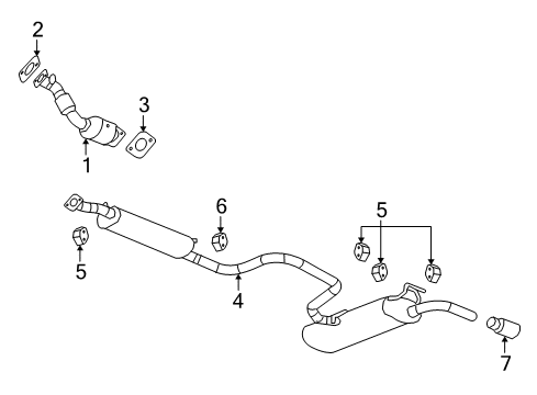 2007 Saturn Aura Muffler Assembly, Exhaust (W/ Exhaust Pipe & Tail Pipe) Diagram for 25844221