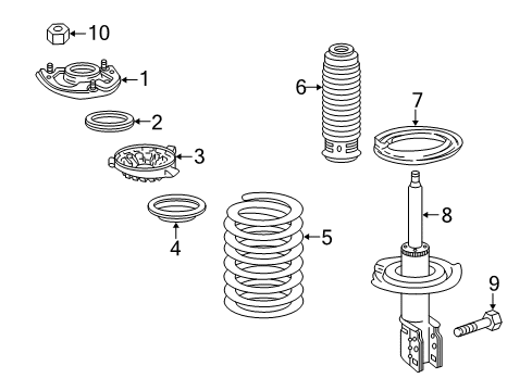 2002 Pontiac Bonneville Struts & Components - Front Diagram