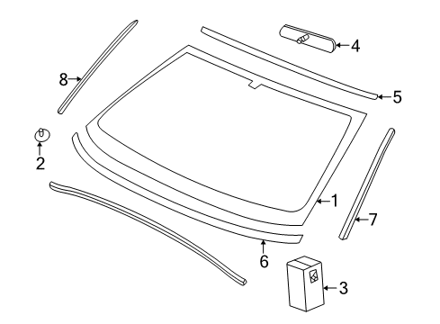 2003 Saturn L300 Windshield Glass, Reveal Moldings Diagram