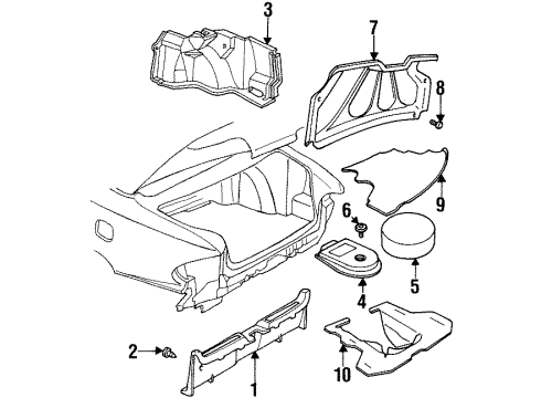 1998 Pontiac Bonneville Interior Trim - Trunk Lid Diagram