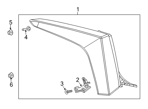 2016 Cadillac ELR Bracket, Rear Body Structure Stop Lamp Diagram for 23118163