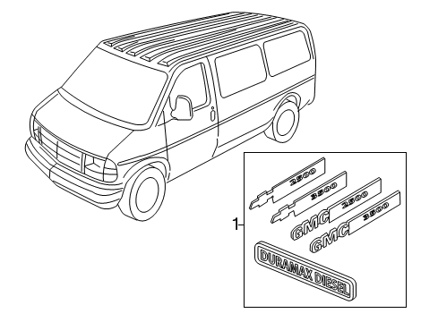 2015 Chevy Express 3500 Exterior Trim - Front Door Diagram