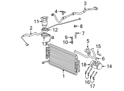 2000 Oldsmobile Alero A/C Condenser, Compressor & Lines Diagram 2 - Thumbnail