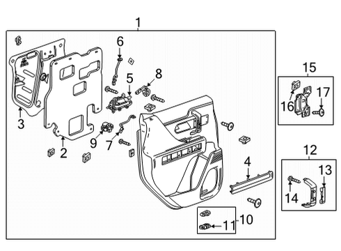 2022 GMC Hummer EV Pickup Interior Trim - Rear Door Diagram