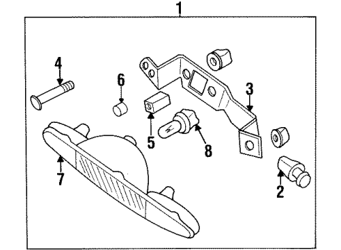 1996 Oldsmobile Aurora Bracket,Front Fog Lamp Diagram for 16521656