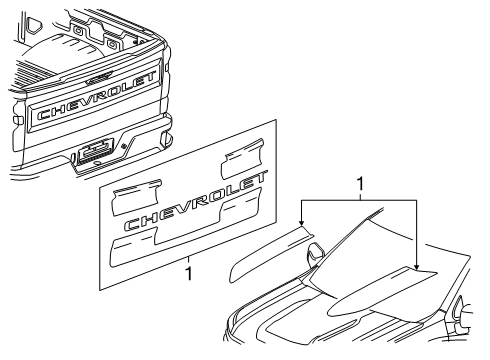 2022 Chevy Silverado 1500 LTD Stripe Tape Diagram 4 - Thumbnail