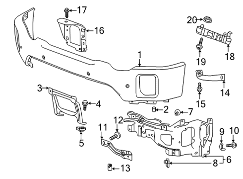 2023 GMC Sierra 2500 HD Bumper & Components - Front Diagram