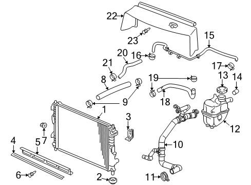 2007 Saturn Vue Engine Coolant Recovery Tank Hose Diagram for 15942253