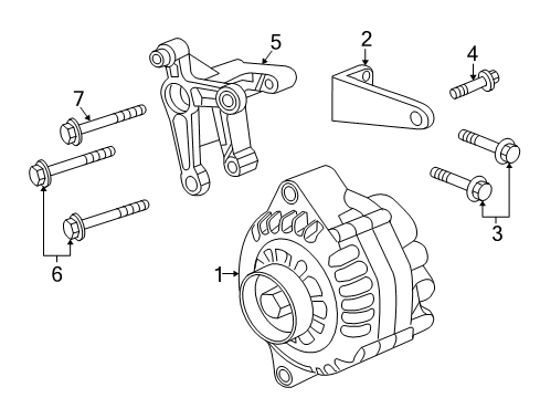 2004 Pontiac GTO Brace,Generator Rear Diagram for 92059707