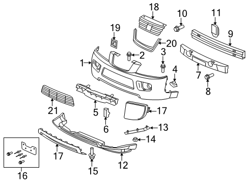 2007 Saturn Vue Front Bumper Diagram 1 - Thumbnail