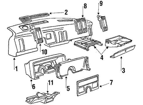 1990 Buick Skylark CLUSTER A Diagram for 25089789