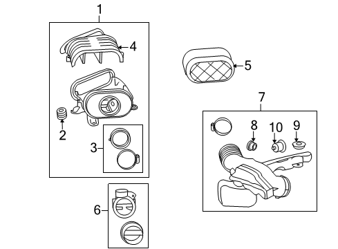 2008 Hummer H2 Duct Assembly, Air Cleaner Outlet Diagram for 10359025