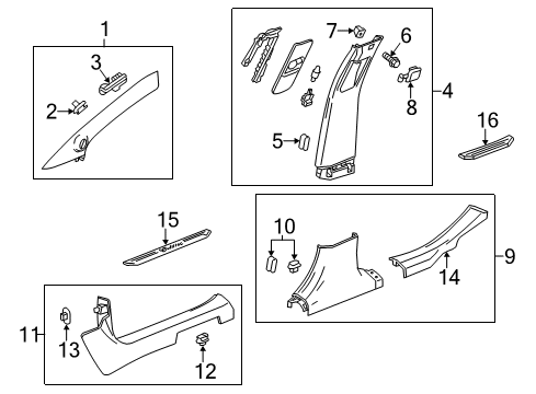 2017 Cadillac XTS Molding Assembly, Front Side Door Sill Garnish *Urban Diagram for 23187840