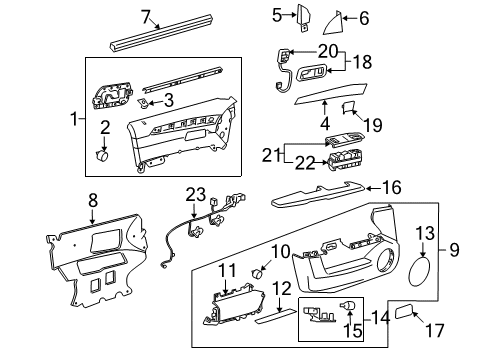 2008 Cadillac SRX Front Door Diagram 2 - Thumbnail