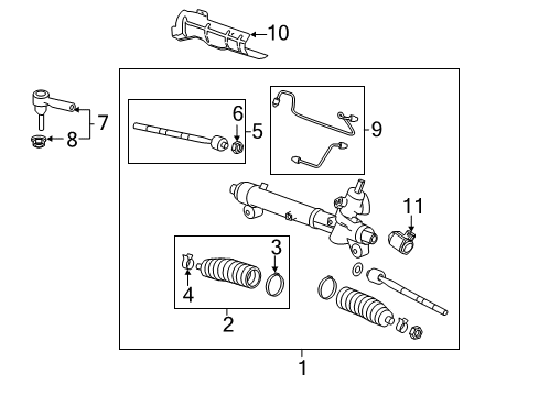 2011 Cadillac SRX P/S Pump & Hoses, Steering Gear & Linkage Diagram 2 - Thumbnail