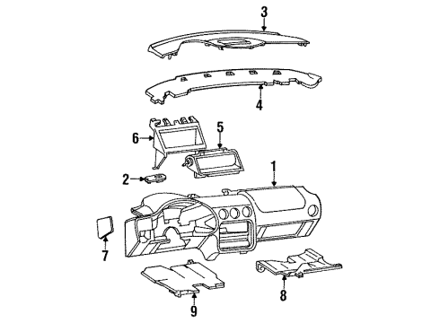 1997 Pontiac Firebird Panel Assembly, Instrument *Very Dark Gray Diagram for 10277886