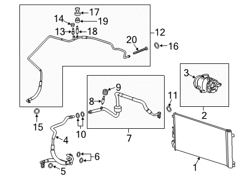 2008 Chevy Malibu Hose Assembly, A/C Compressor & Condenser Diagram for 20800919