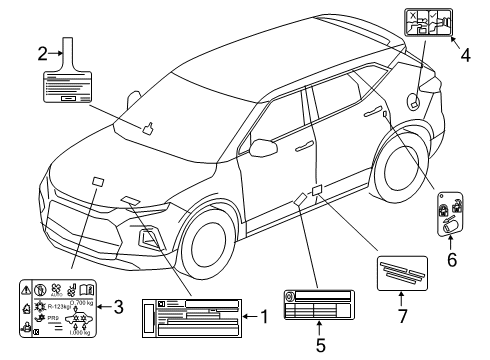 2024 Chevy Blazer Information Labels Diagram