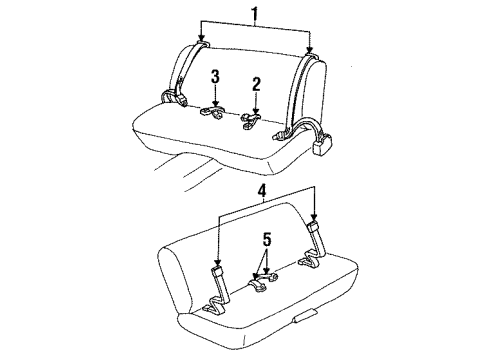 1992 Oldsmobile Cutlass Ciera Seat Belt KIT Diagram for 12331243