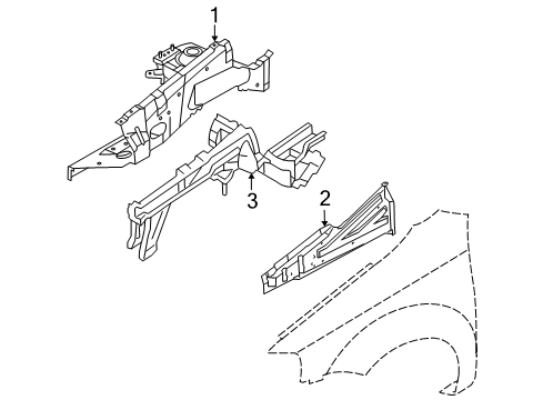 2009 Chevy Aveo5 Structural Components & Rails Diagram