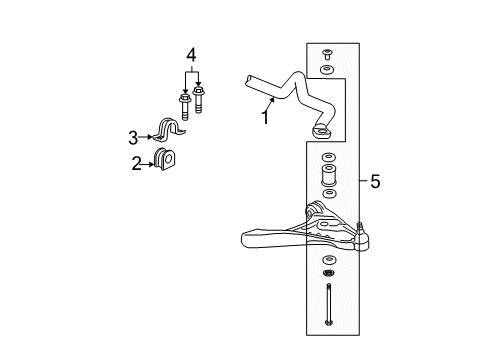 2007 Buick Lucerne Stabilizer Bar & Components - Front Diagram