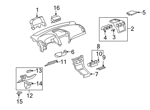 2008 Saturn Vue Holder,Instrument Panel Compartment Toll Card Diagram for 96830057